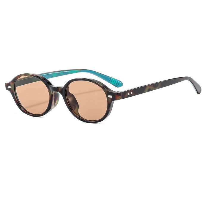 Wholesale Elliptical sunglasses, trendy and high-end sunshade sunglasses, artistic retro anti blue light flat mirror