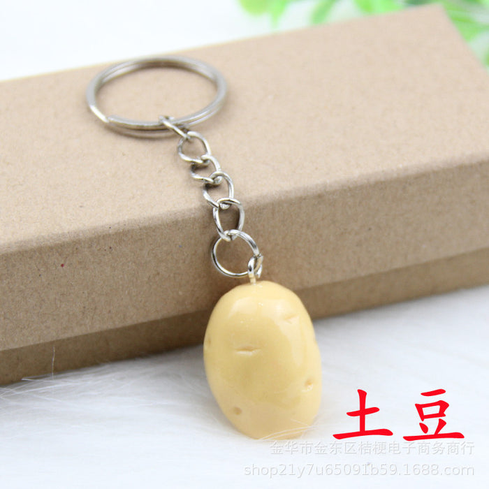 Wholesale Creative Resin Fruit Keychain Simulated Strawberry Grape Pomegranate Watermelon MOQ≥10