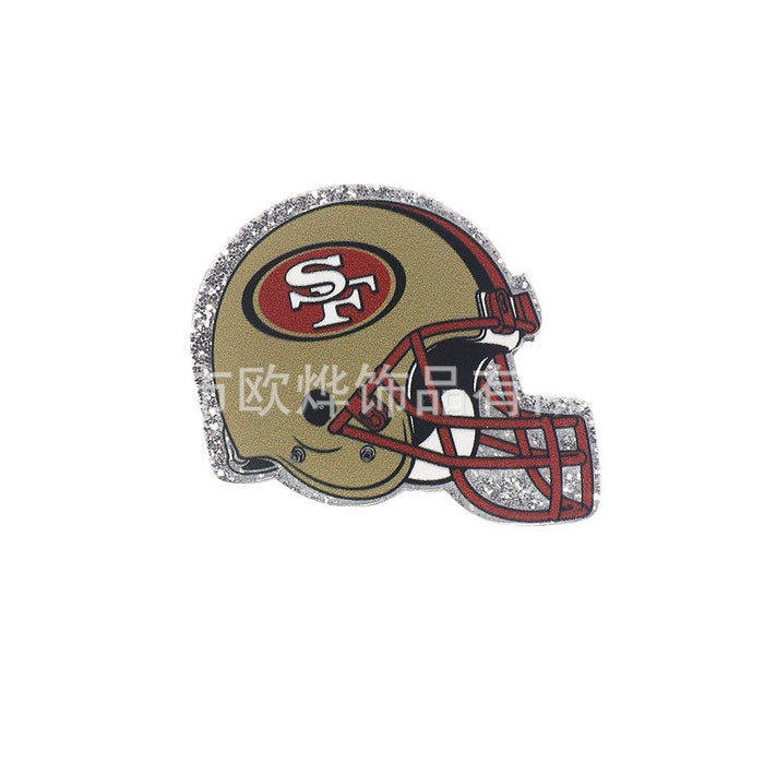 Wholesale 10pcs Cartoon Football Helmet Cartoon Acrylic DIY Patch Accessories JDC-FK-OuYie016