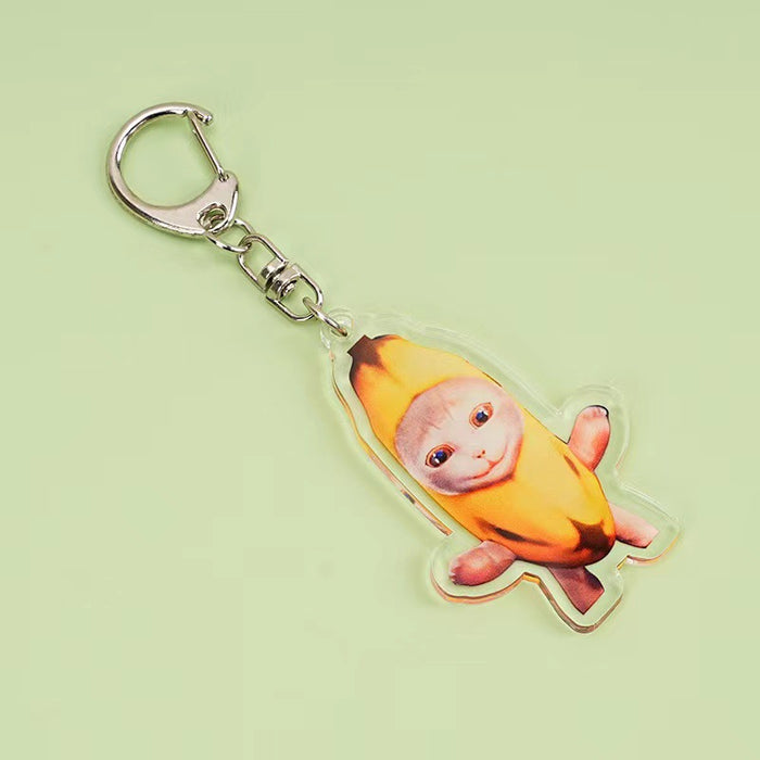 Wholesale Acrylic Banana Cat Cartoon Keychain JDC-KC-QiTong001