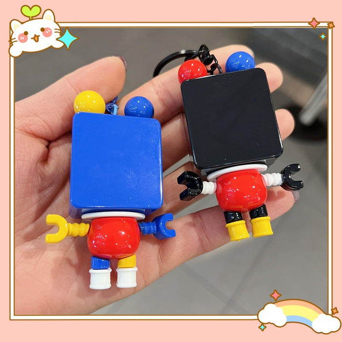 Wholesale Cute PVC blocky keychains for men and women