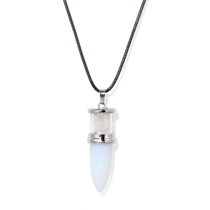 Wholesale Bullet shaped pendant necklace with inlaid embellishments