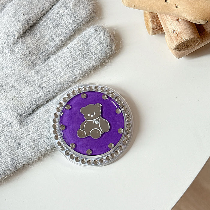 Wholesale Bear-Shaped Mirror Phone Holder with Rhinestones