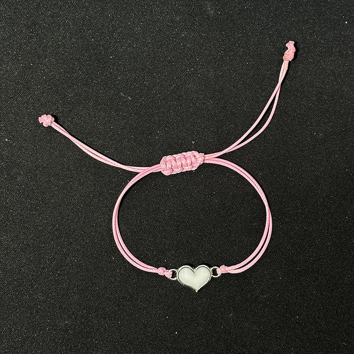 Wholesale Glowing heart-shaped luminous lucky knot braided bracelet for couples