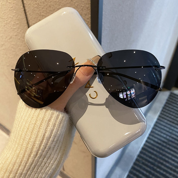 Wholesale Frameless sunglasses for men, pilot polarized sunglasses, UV resistant