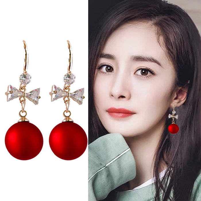 Wholesale   long earrings for women  red Agate Pearl earrings earrings