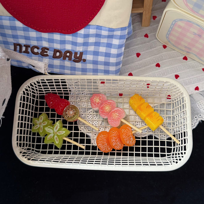 Wholesale Cute Strawberry Candy Fruit Hair Clip Duckbill Resin Hair Accessory For Everyday Styling