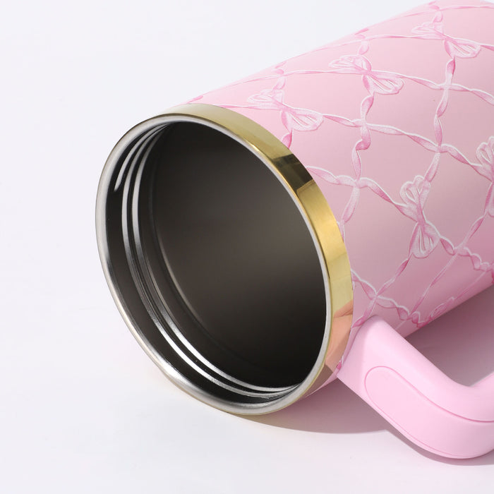 Wholesale Floral 40oz Stainless Steel Vacuum Insulated Tumbler with Handle Trendy Car Cup MOQ≥2
