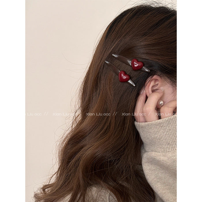 Wholesale Simple heart-shaped one character clip, side clip, forehead clip, hair accessory, hair accessory