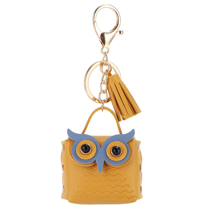 Wholesale Owl Keychain Mini Bag Cartoon Multicolor Coin Purse Rivet Owl Small Bag Gift Pendant