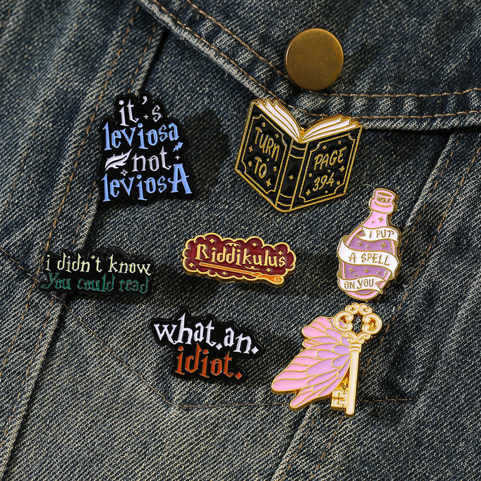 Wholesale Metal Letter Brooch Pin With Butterfly And English Quote Design Stylish Jewelry Accessory