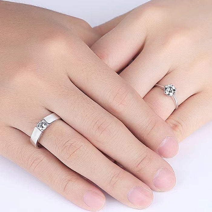 Wholesale Zircon rings for men and women, open mouth diamond inlaid men's hand jewelry