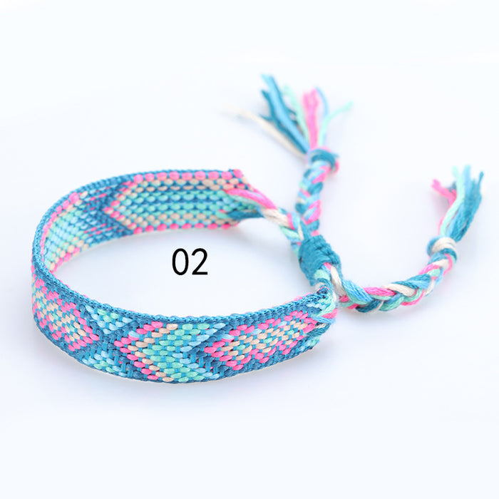 Wholesale of New Nepalese Fabric Ethnic Style Woven Colorful Tassel Bracelet JDC-BT-YiYe005