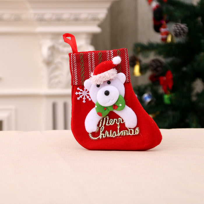 Wholesale Christmas Stockings Christmas Gift Bag Christmas Small Stockings Pendant Christmas Tree Hanging Ornament Bag