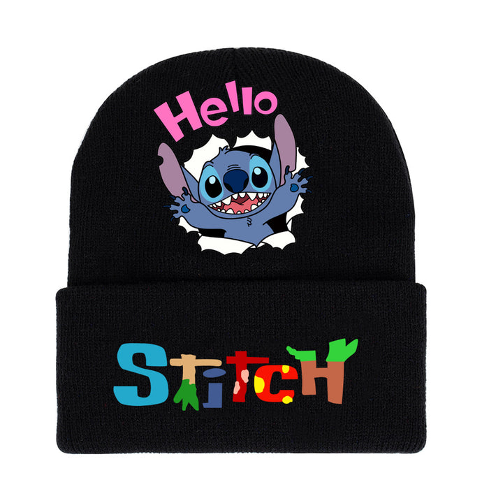 Wholesale Autumn and Winter Warm Cartoon Printed Knitted Hat JDC-FH-WuDuomei014