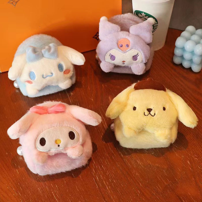 Wholesale Cute Plush Bow Coin Purse Keychain Solid Yellow Fashion Accessory Bag Charm