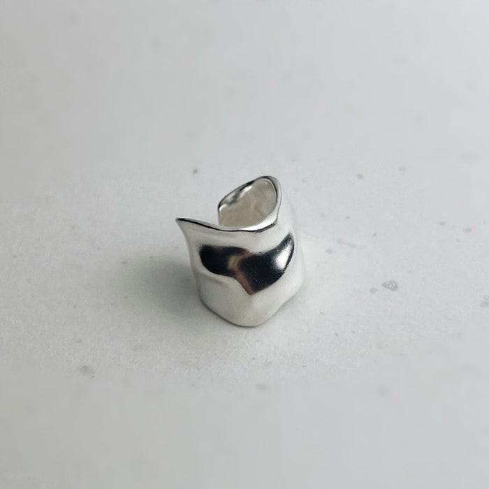 Wholesale Pure silver ear hole free high-end ear clip, niche design, irregular earrings, simple and versatile