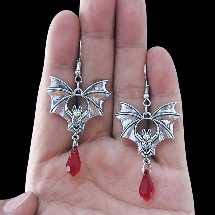Wholesale Retro Bat Pendant Earrings Gothic Punk  Gift Zinc Alloy Jewelry Boutique Resale