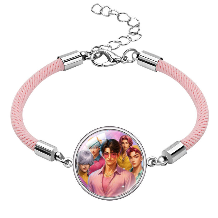 Wholesale Multicolor cord  Kpop Time Gem gemstone bracelet