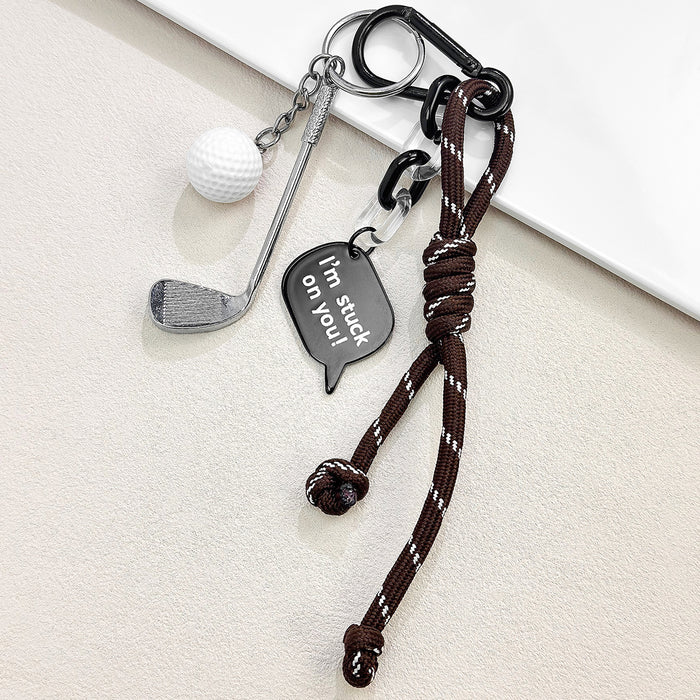 Wholesale Multicolor Golf Volleyball Baseball Badminton weave Keychain