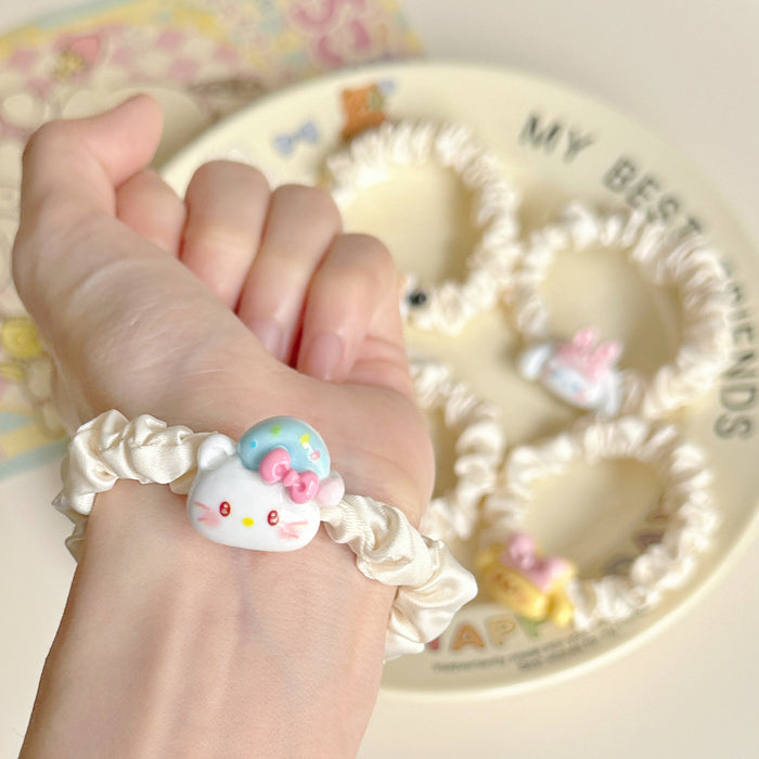 Wholesale Girl Hair Rope Hair Ring Cute Sweet Cartoon Hair Rope Bear Rubber Band Couple Hair Accessories