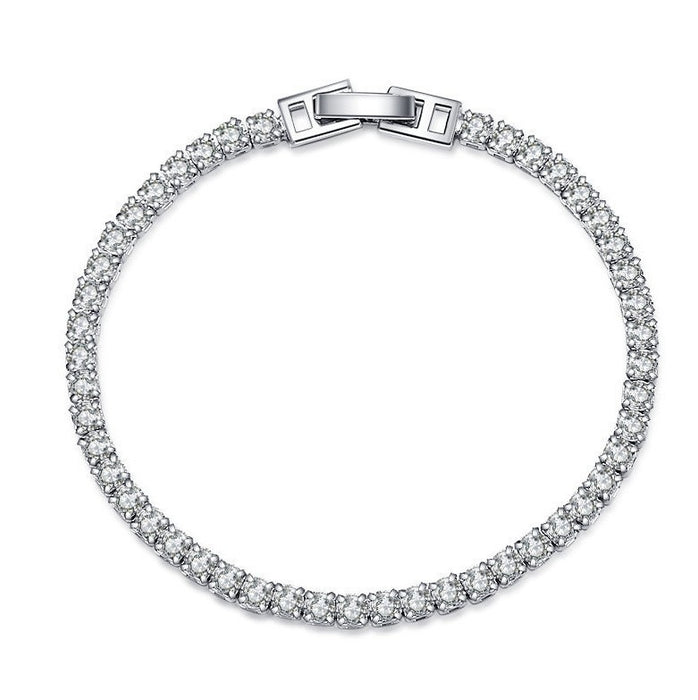 Wholesale Diamond-Set Contion Tennis Bracelet - Stylish Cubic Zirconia Cuff for Women - Boutique Resale