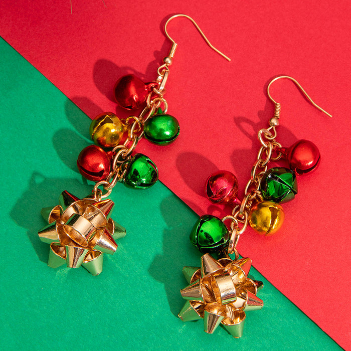 Wholesale Alloy Electroplated Christmas Bell Earrings Geometric Design Party Wear Gift MOQ≥2