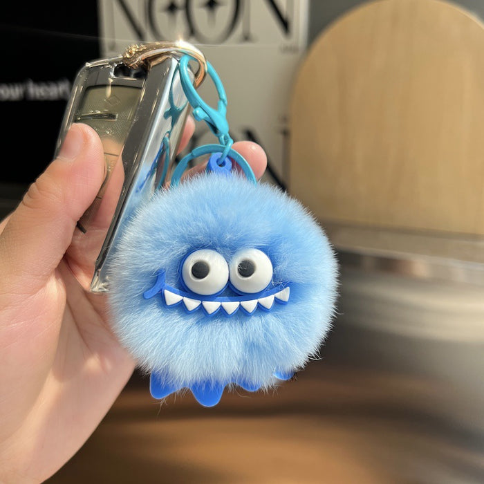 Wholesale Cute Car Keychain Pendant Plush Ball Doll Book Bag Pendant