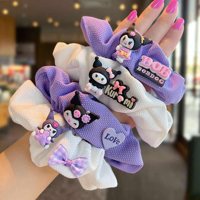 Wholesale Purple scrunchie,  cute cartoon hair tie