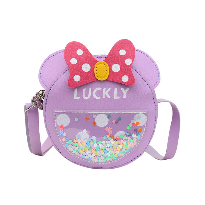 Wholesale New children's crossbody bag, cute little girl's bag, fashionable mini round bag, baby single shoulder coin purse