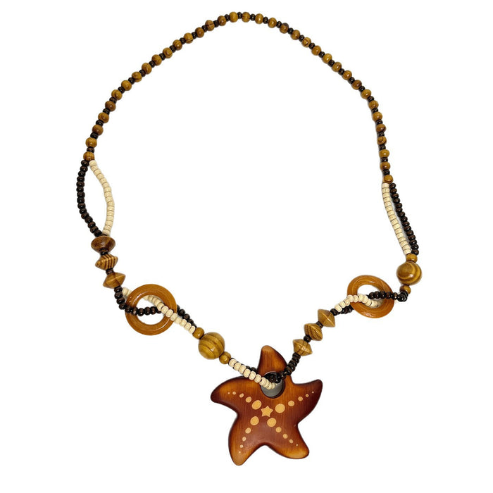 Wholesale Orange Starfish Necklace Colorful beaded Necklace