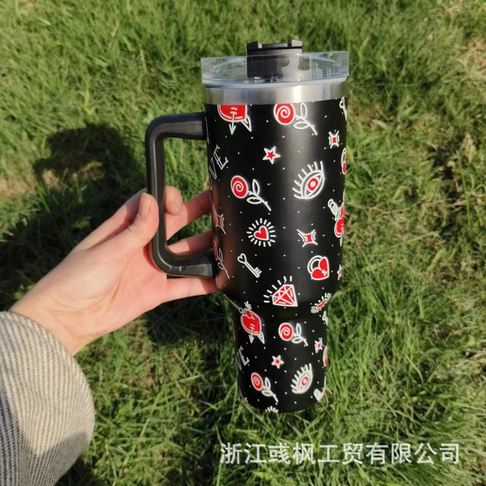 Wholesale Valentine' s Day Themed 40oz Insulated Car Cup with Handle 304 Stainless Steel MOQ≥2