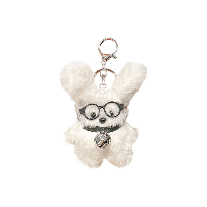 Wholesale Glasses Straw Puppy Plush Keychain