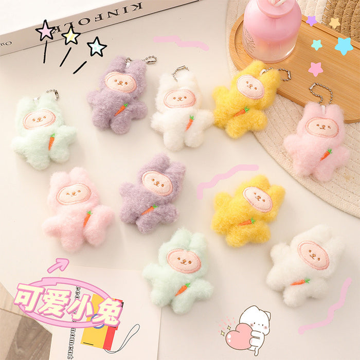 Wholesale Cartoon plush brooch cute little rabbit doll bag small pendant jewelry clothing accessories