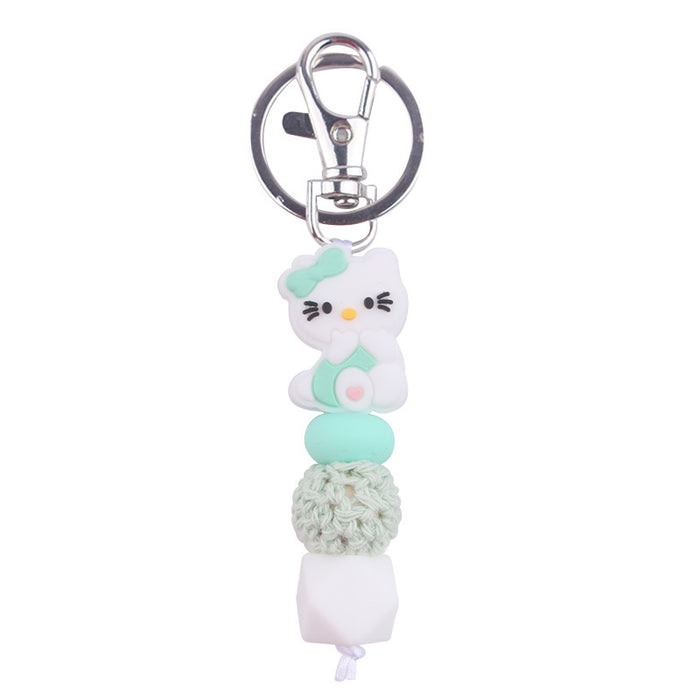 Wholesale Cartoon Silicone Beads Keychain JDC-KC-GuangTian036