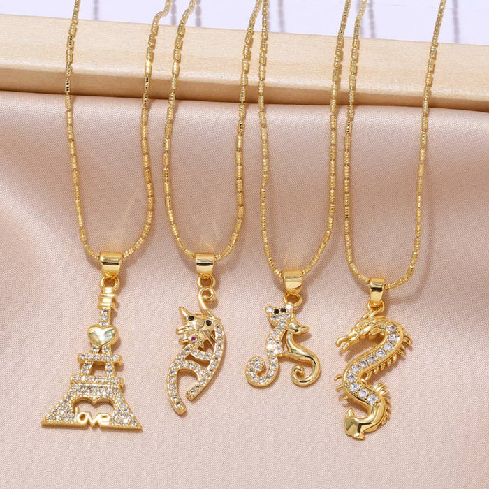 Wholesale  Eli iron pendant necklace  dragon-shaped clavicle chain