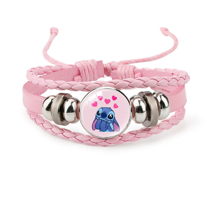 Wholesale Cute Cartoon Multi-Layer Braided Leather Beaded Bracelet