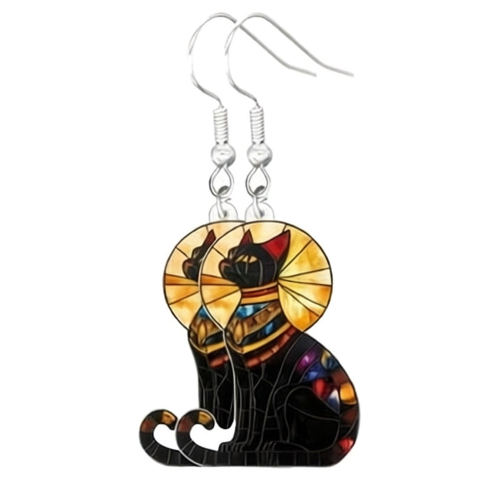 Wholesale Acrylic Double-Sided Lucky Cat Earrings Trendy Fashion Accessory