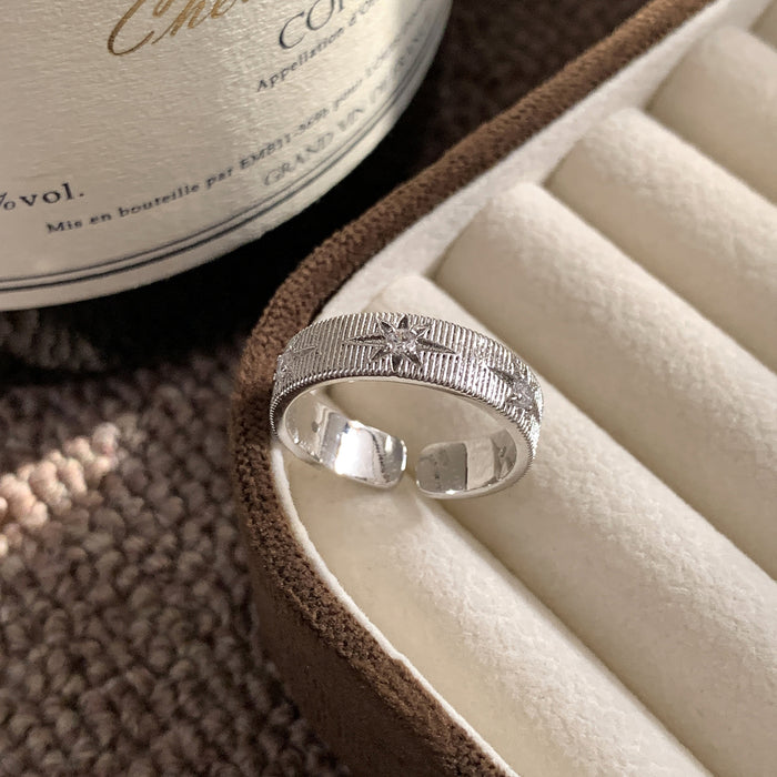Wholesale Vintage ring, light luxury striped ring, open ring, fashionable ring