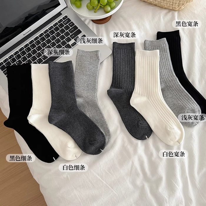Wholesale Socks, mid length socks, pure cotton thin sports white long tube pile socks