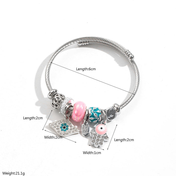 Wholesale Stainless Steel Evil Eye Pendant Bracelet
