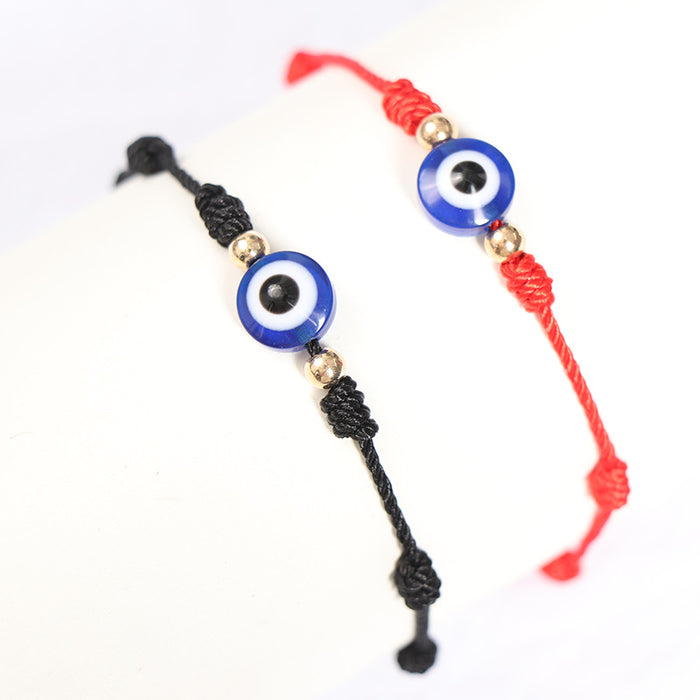 Wholesale Woven Red Rope Devil's Eye Bracelet 7 Knot Hand-woven Creative Couple Knot Card Jewelry