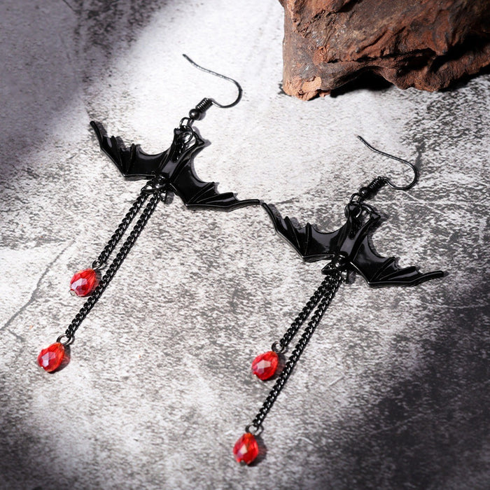 Wholesale  Dark Punk Bat  Web Skull Stud Earrings Gothic Fashion Jewelry Accessory For Women