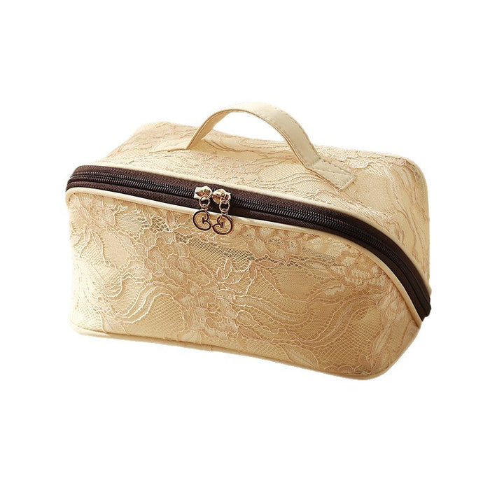 Wholesale Chinese Style Lace Mesh Makeup Bag Large Capacity Travel Toiletry Handbag