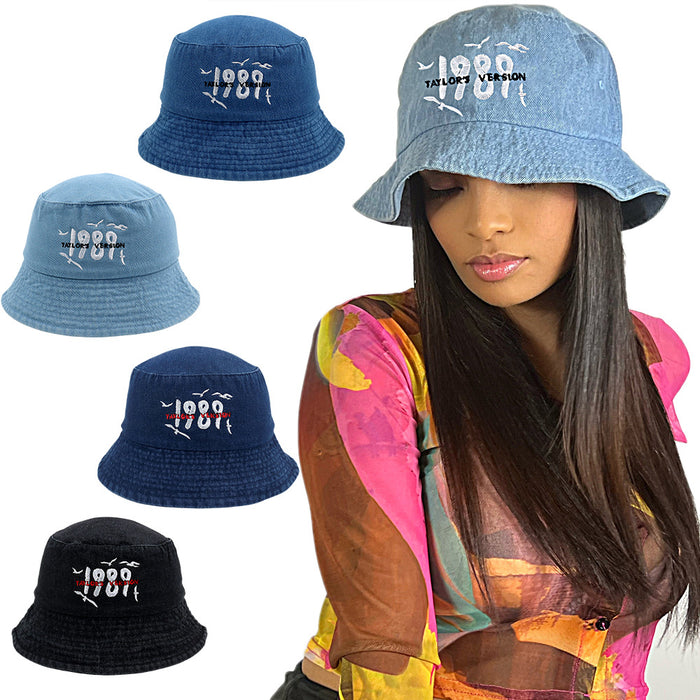 Wholesale Embroidered Denim Bucket Hat JDC-FH-HaiPu007