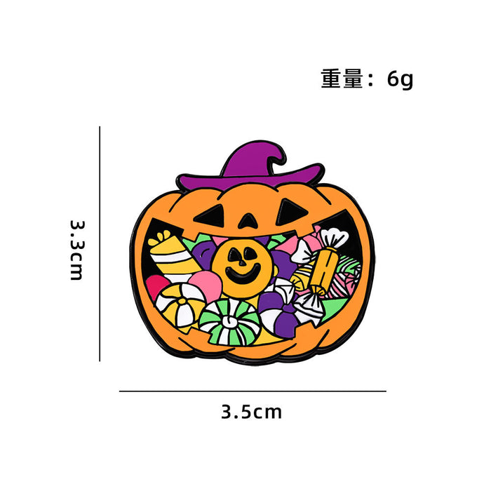 Wholesale  Brooch Badge Schoolbag Decoration Metal Zinc Alloy  Candy Pumpkin Ghost