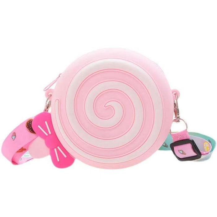 Wholesale Cute Silicone Crossbody Wallet for Girls Red Strawberry Bow Design