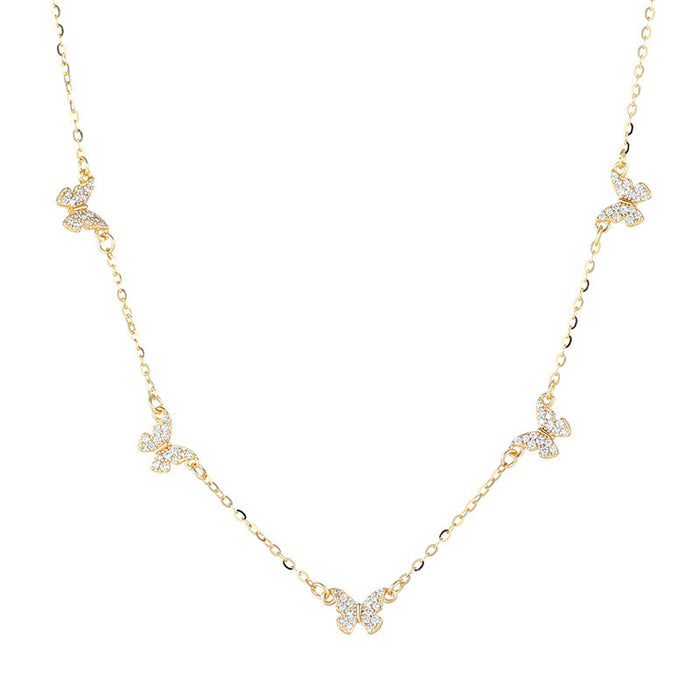 Wholesale Butterfly Zirconia  Versatile and Elegant Necklace