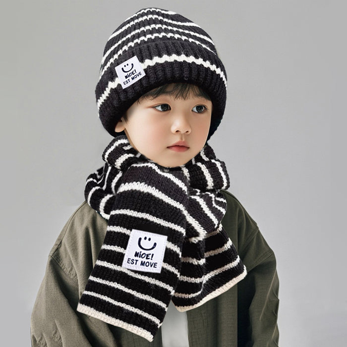 Wholesale Winter Striped Children's Hat Scarf Two Piece Set JDC-SF-Jieh001