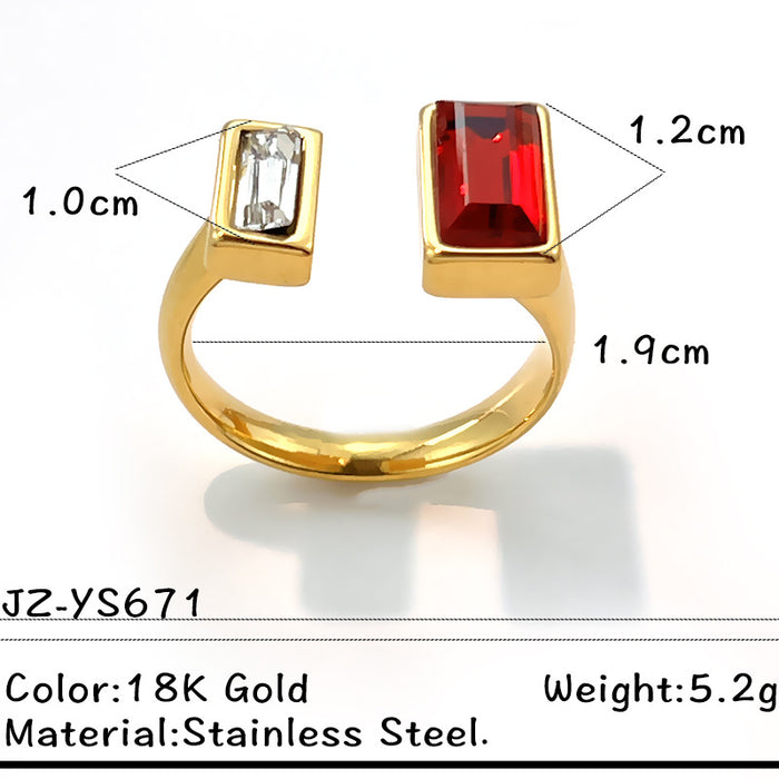 Wholesale Stainless Steel Gold-Plated Adjustable Ring